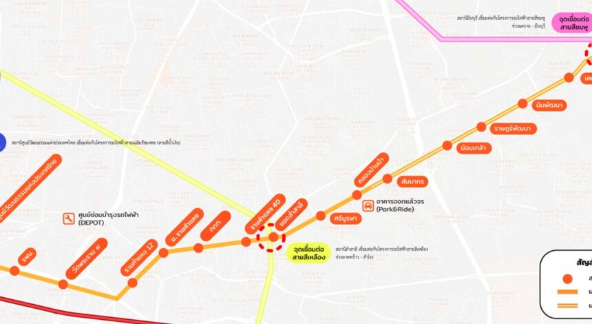 กำหนดการรถไฟฟ้า ความก้าวหน้าสถานีรถไฟฟ้าสายสีส้ม